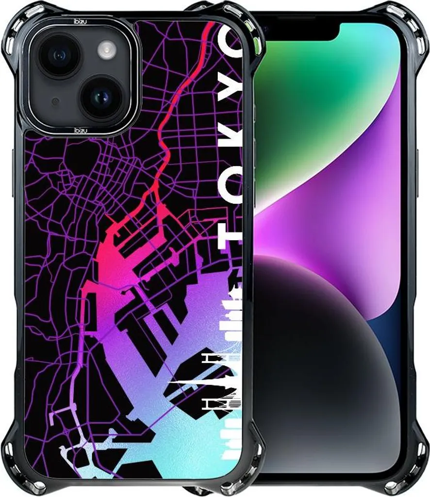 Coque iPhone 14 Plus MagSafe Antichoc avec Plan de Tokyo par IBIZU