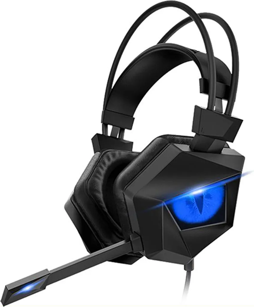 Cuffie da gioco TAIOU, suono surround virtuale 7.1 | diaframma da 40 mm | nucleo Qualcomm | luce blu (spina singola USB)