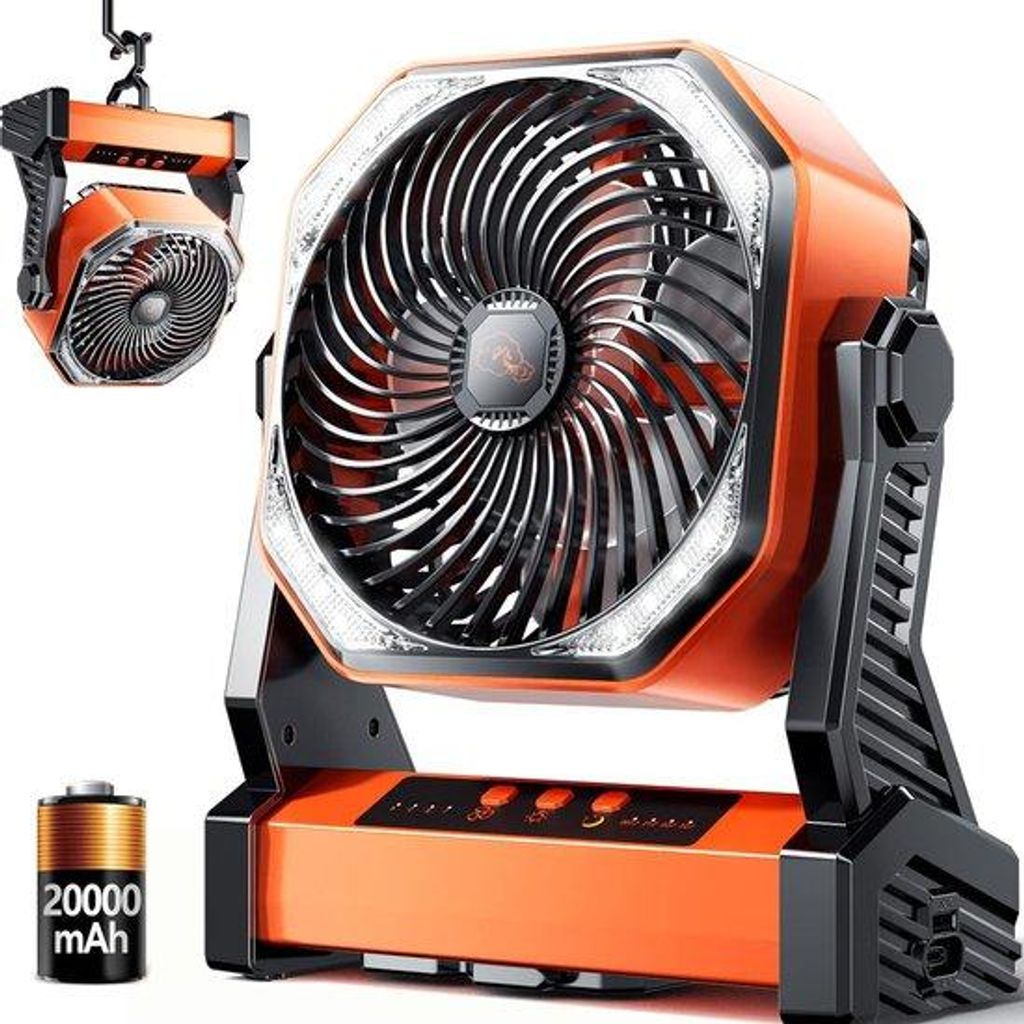 Kempingový LED ventilátor s osvětlením, dobíjecí baterie 40 Obrázek produktu 