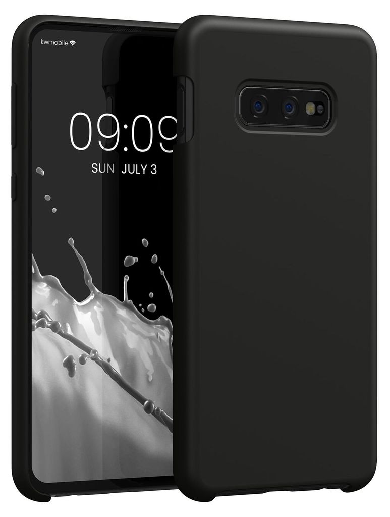 kwmobile Handyhülle für Samsung Galaxy S10e Hülle - Case Silikon - Kabelloses Laden - Schutzhülle Cover in Schwarz matt