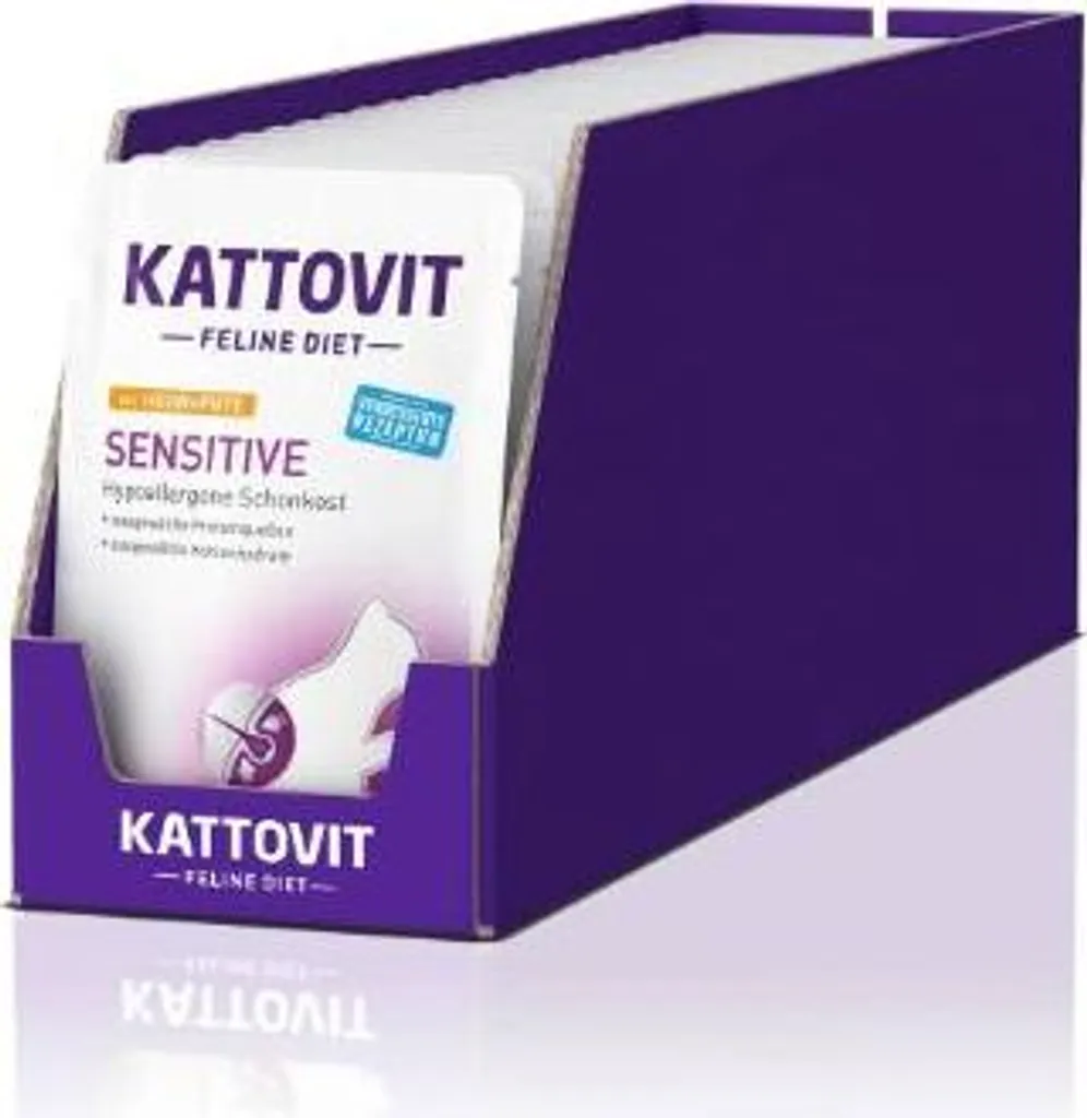 Stop aux troubles digestifs du chat : Kattovit Sensitive Poulet 24x85g