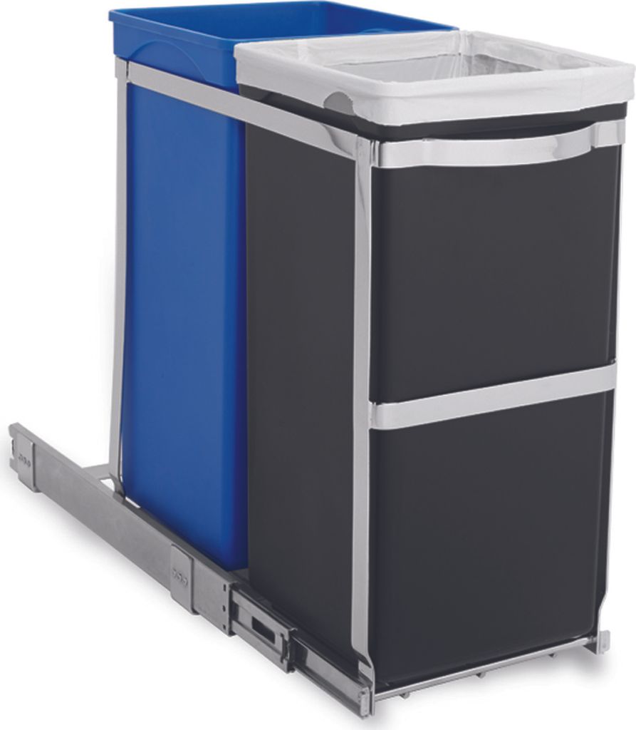 simplehuman 35 Liter ausziehbarer Schrank-Recycler - 5,7x5,7x26,2 cm; CW1016
