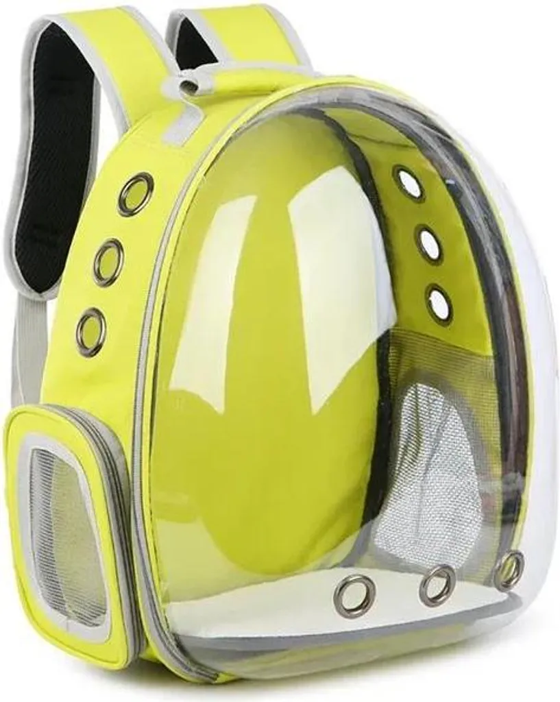 Zaino Giallo Space Capsule per Gatti - Vista Panoramica 180° Top