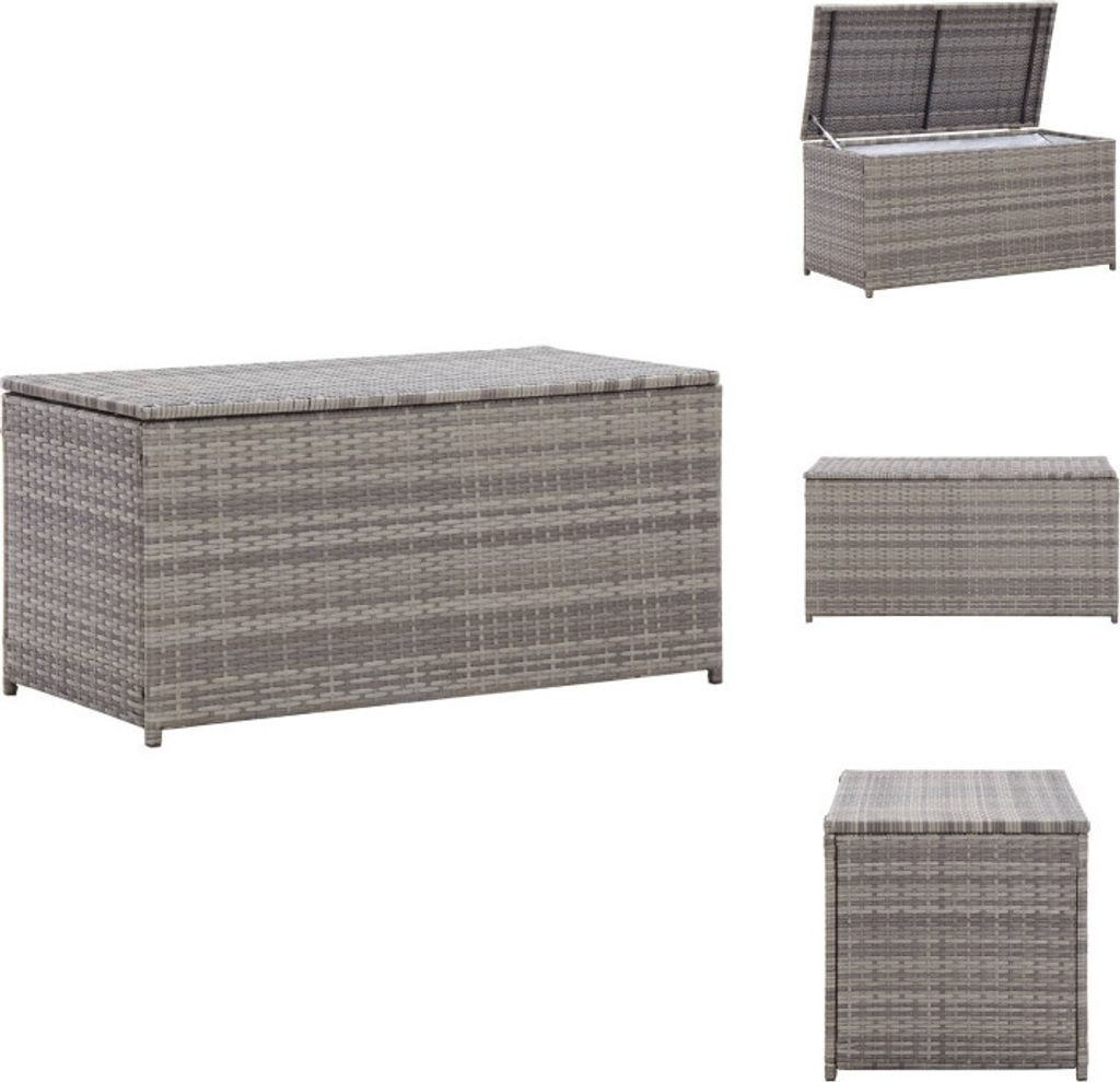 vidaXL Gartenbox Poly Rattan 100x50x50 cm Grau - Gartenboxen
