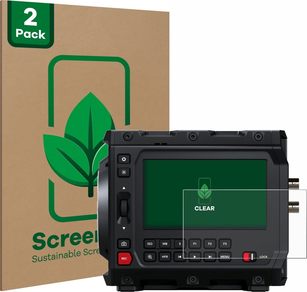 2x ScreenLeaf Schutzfolie für Blackmagic Design Pyxis 6K 4" nachhaltiger Displayschutz Display Schutz Folie Klar Transparent