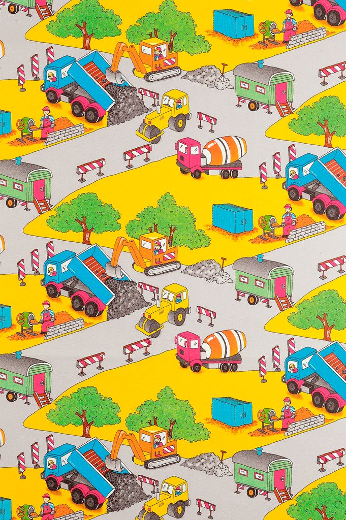 Geschenkpapier – Röllchen - 70x150 cm - Baustelle