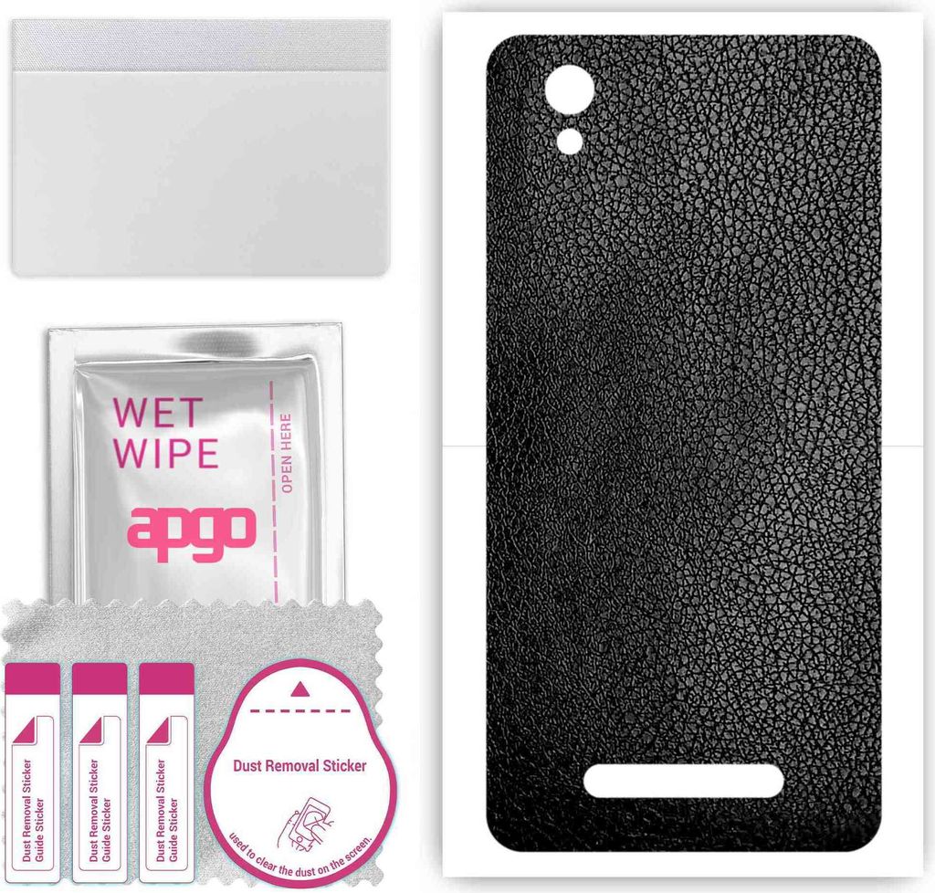 apgo Rückseite Schutzfolie, Skin, kompatibel mit ZTE Blade A5 (2019), Hinten Displayschutzfolie aus Vinylfolie, kratzfest, einfache Montage - Schw...