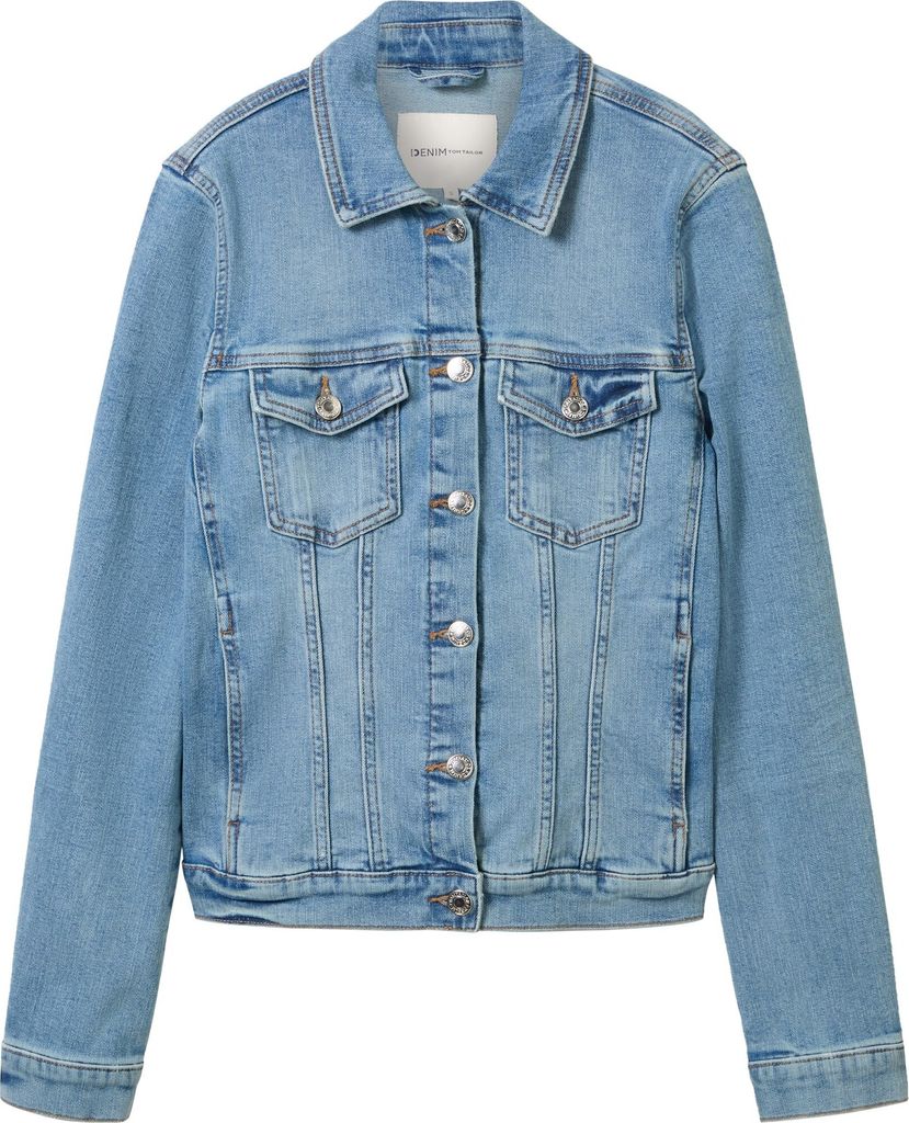 TOM TAILOR Jeans Jacke Regular Fit Denim Blouson mit Bio-Baumwolle Rinsed Design Größe: XXL