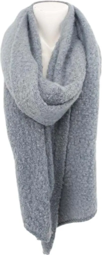 Sciarpa Invernale a Trapezio Donna Bouclé Grigio Chiaro Soft Touch