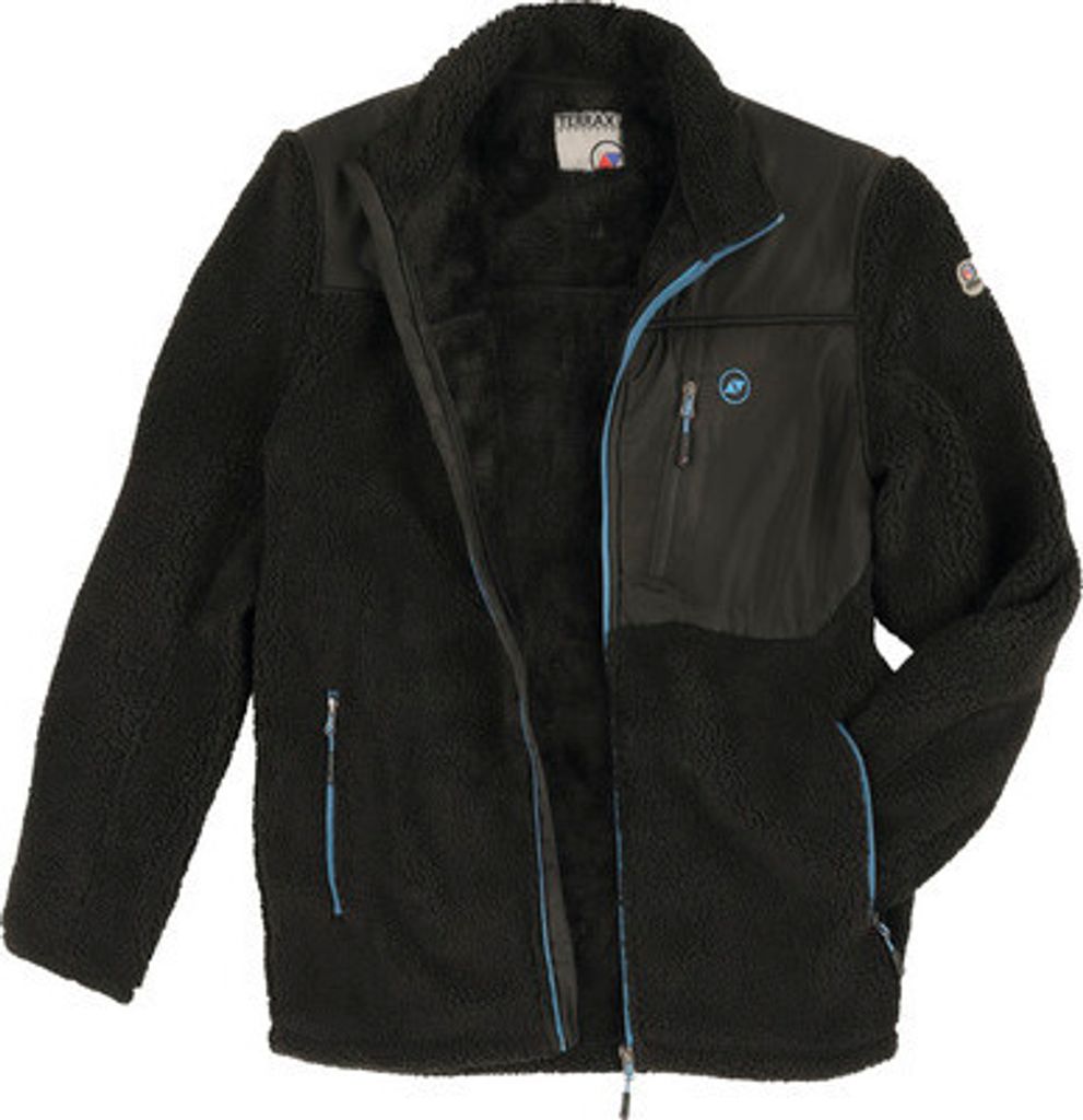 TX Workwear Faserpelzjacke Gr. 3XL schwarz/azur