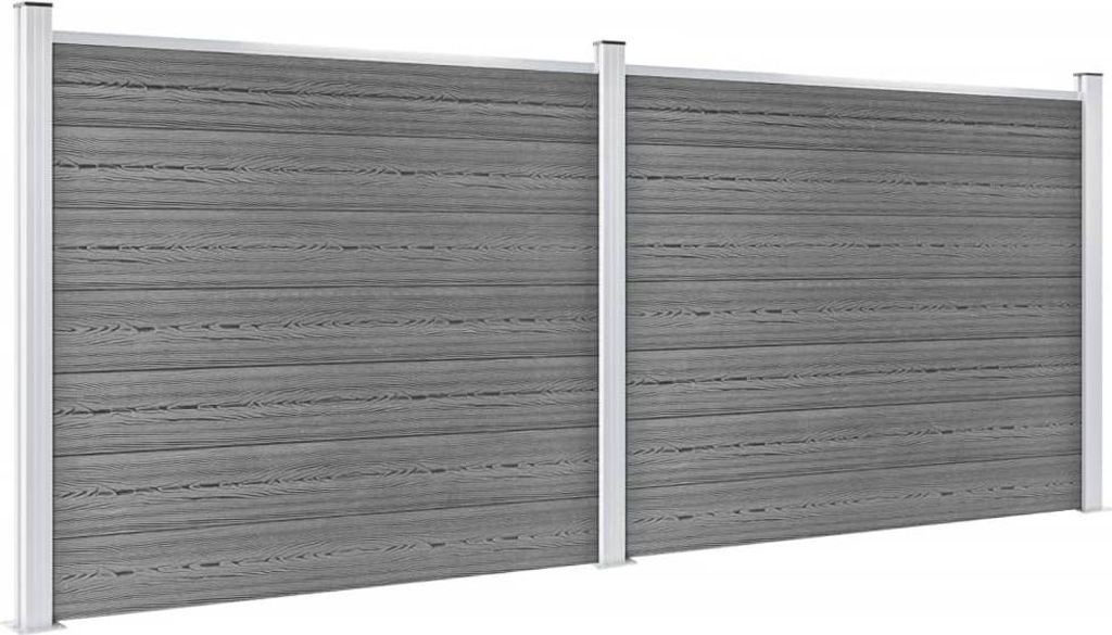 vidaXL Zaunelement Set WPC 353x146 cm Grau