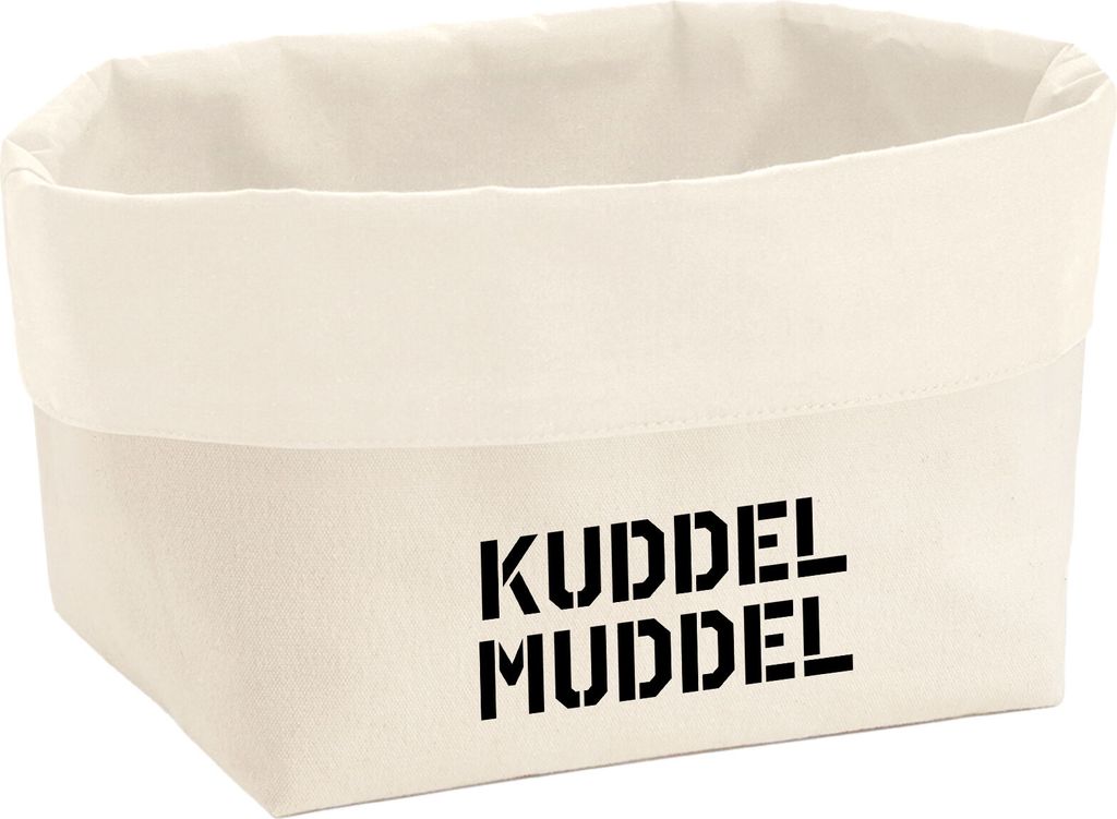 Huuraa Organizer Kuddelmuddel Schriftzug 3 Liter Medium Canvas Baumwolle Utensilo Geschenkidee