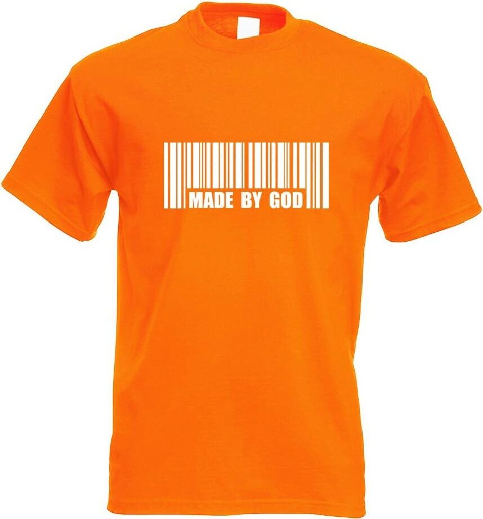 Kiwistar - T-Shirt - orange - Made by God Barcode Motiv Bedruckt Funshirt Design Print - mit Motiv Bedruckt - Funshirt Design - Sport - Freizeit - ...