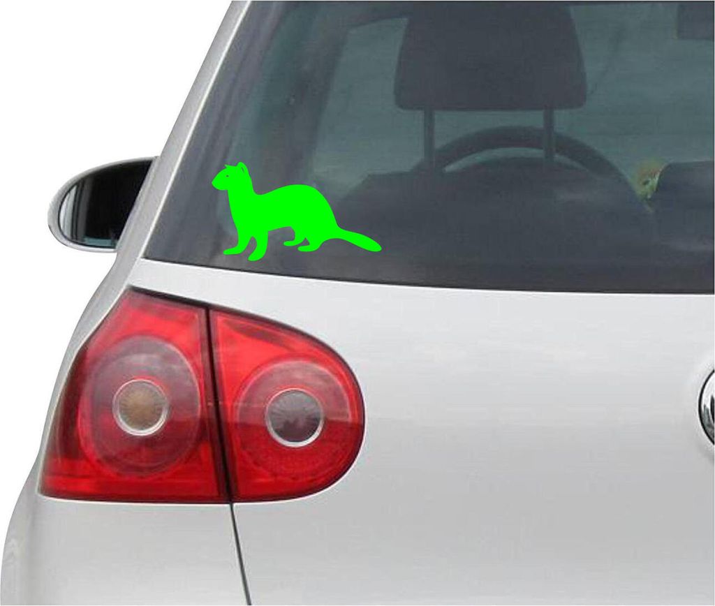 Aufkleber / Autoaufkleber - JDM - Die cut - FERRET Ferrett Weasel - Folie Auto Decal Sticker - grün - 139mm x81mm