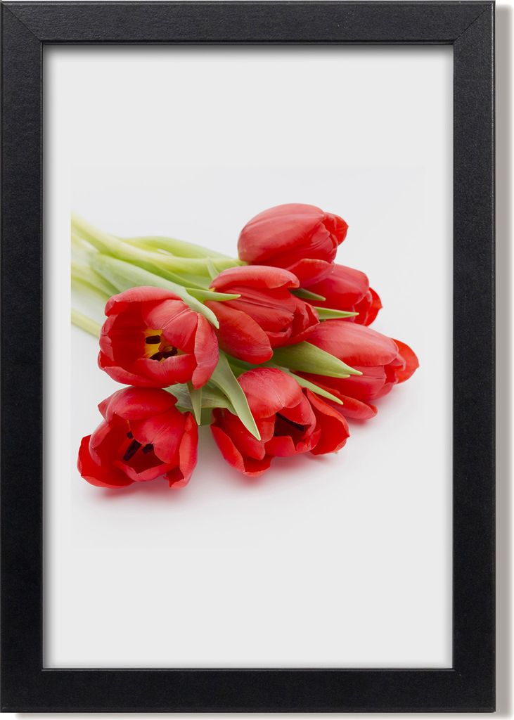 Bild 20x30 MDF-Rahmen, Wandkunst Rote Tulpen