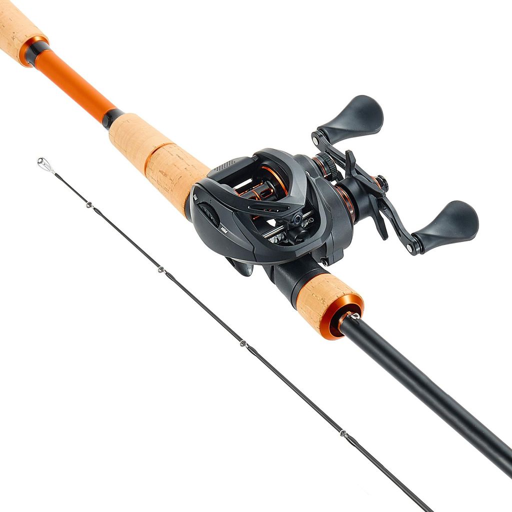 SucceBuy Angelruten- und Rollen-Set (Baitcasting), 2,13 m Kohlefaser-Rute (IM7), mit 7+1 Kugellagern, Übersetzung 7,0:1 und Korkgriff