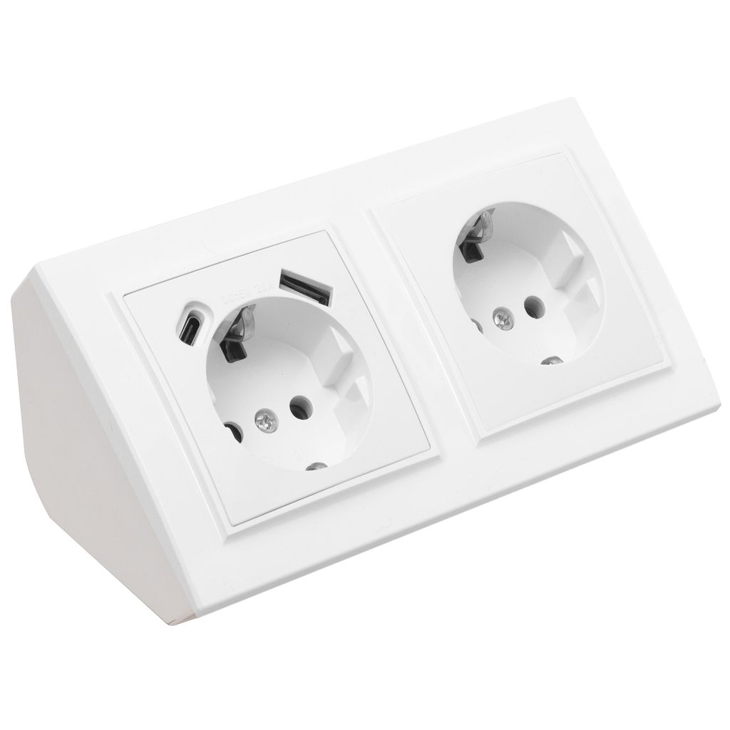 Ecksteckdose Steckdose und Steckdose mit USB-C Produktbild 