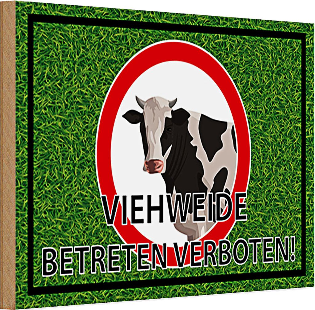 Holzschild Viehweide 30x20cm Betreten verboten