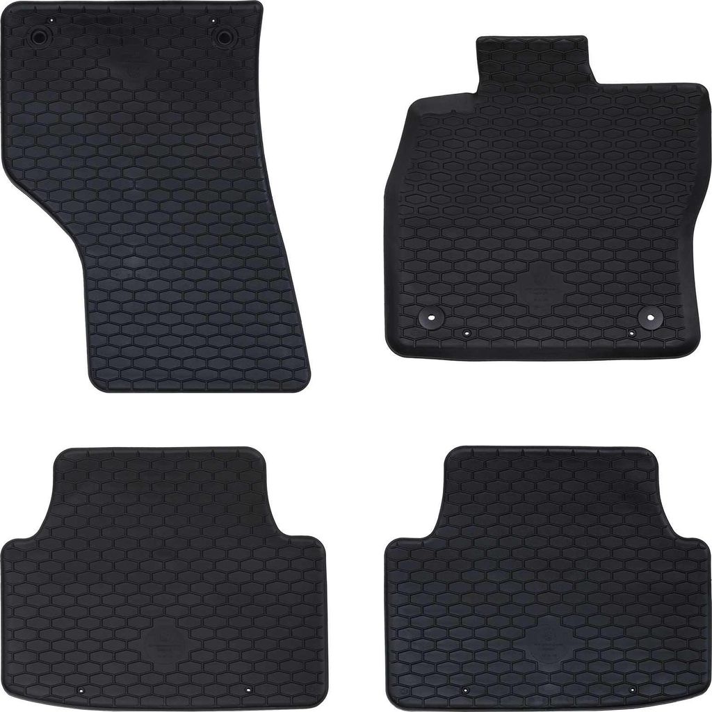 CLOIRS@ Autofußmatte 4 pcs - Einfach zu reinigen - Schwarz Sitz LEON TPE