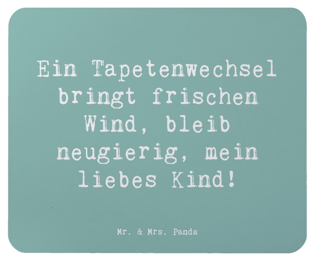 Mr. & Mrs. Panda laptop mauspad Spruch Umzug neue Stadt - Meeresbrise - Geschenk, Mousepad, neugierig bleiben, gummi, neues Abenteuer, Mutmacher, H...