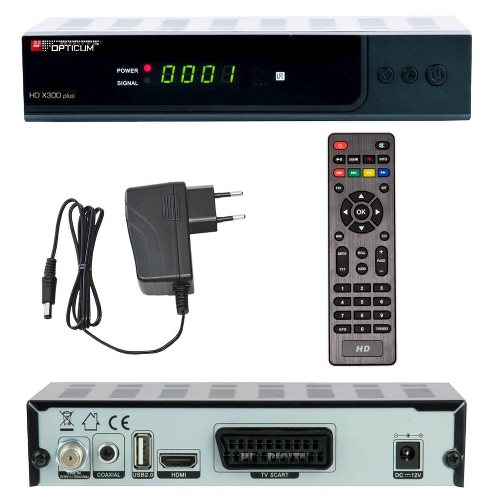 Opticum HD X300 Plus, Kabel., Full HD, DVB-S, 1080p, MPEG2, Zdjęcie produktu 