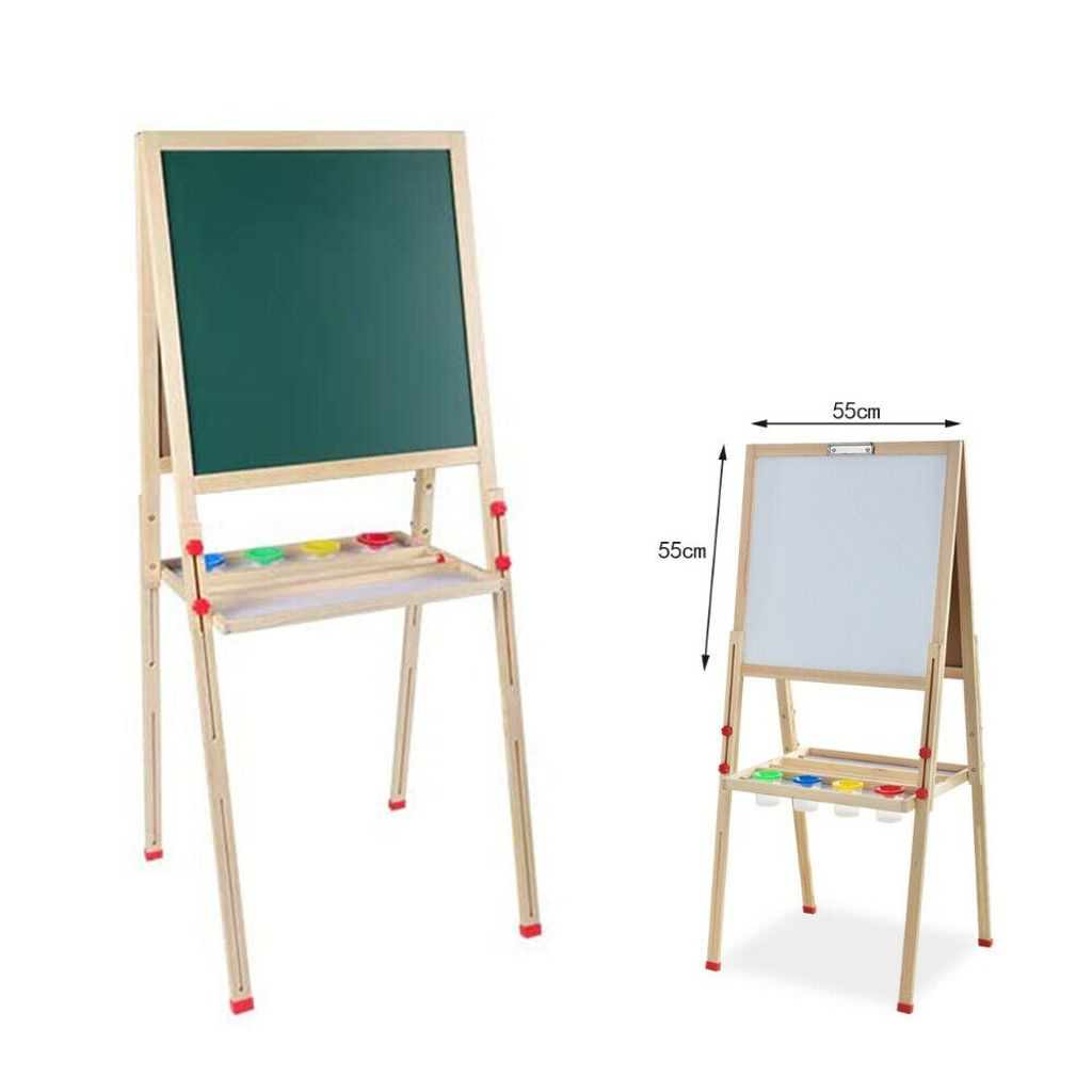 2IN1 Kinder Tafel Maltafel Schreibtafel Schultafel Whiteboard Stand Holz Kreide 