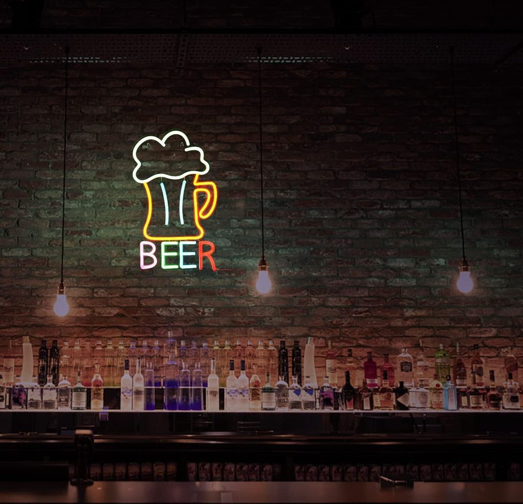 ENUOLI Bar Neonschilder, Bier Neonschilder für Wanddekoration Bier