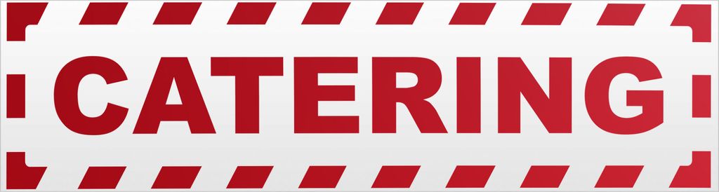 Kiwistar Catering gestreift Magnetschild Schild magnetisch - 20cm Rot - reflektierend - Magnetfolie für Auto PKW Kfz