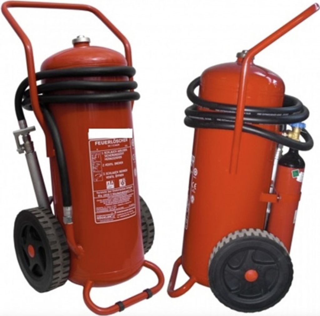 50L Schaum Auflade-Feuerlöscher frostsicher, fahrbar Löschwagen