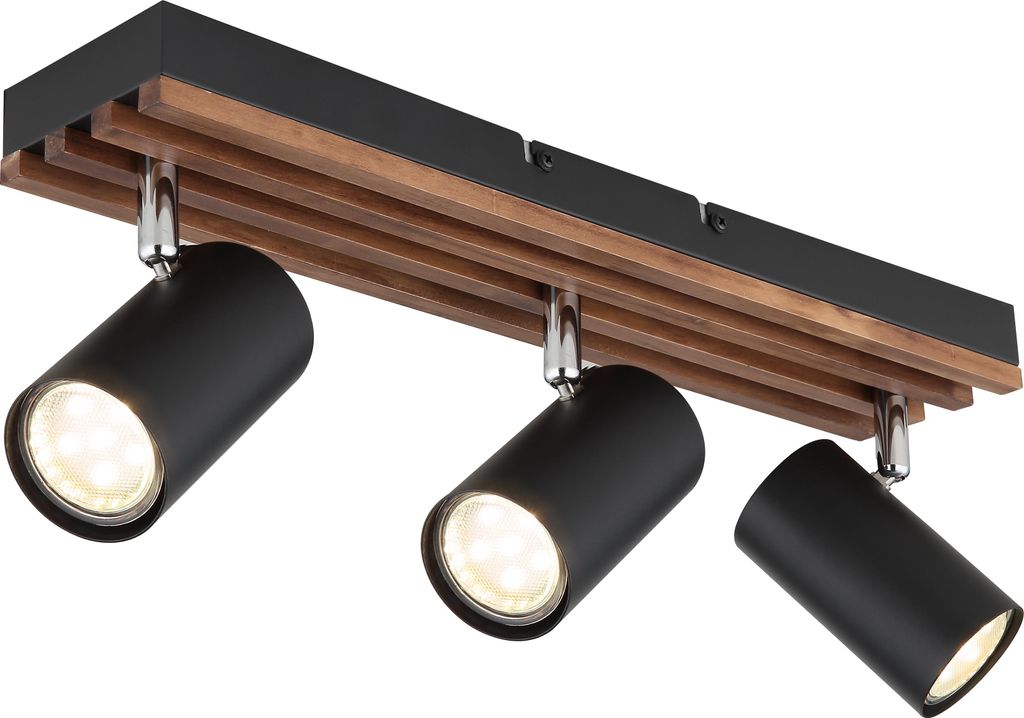 Globo Lighting Strahler Metall schwarz matt, 3x GU10