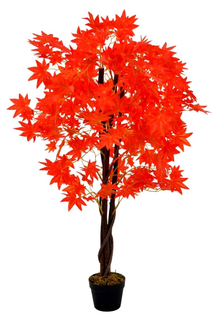 Künstliche Pflanze Ahornbaum mit Topf Rot 120 cm