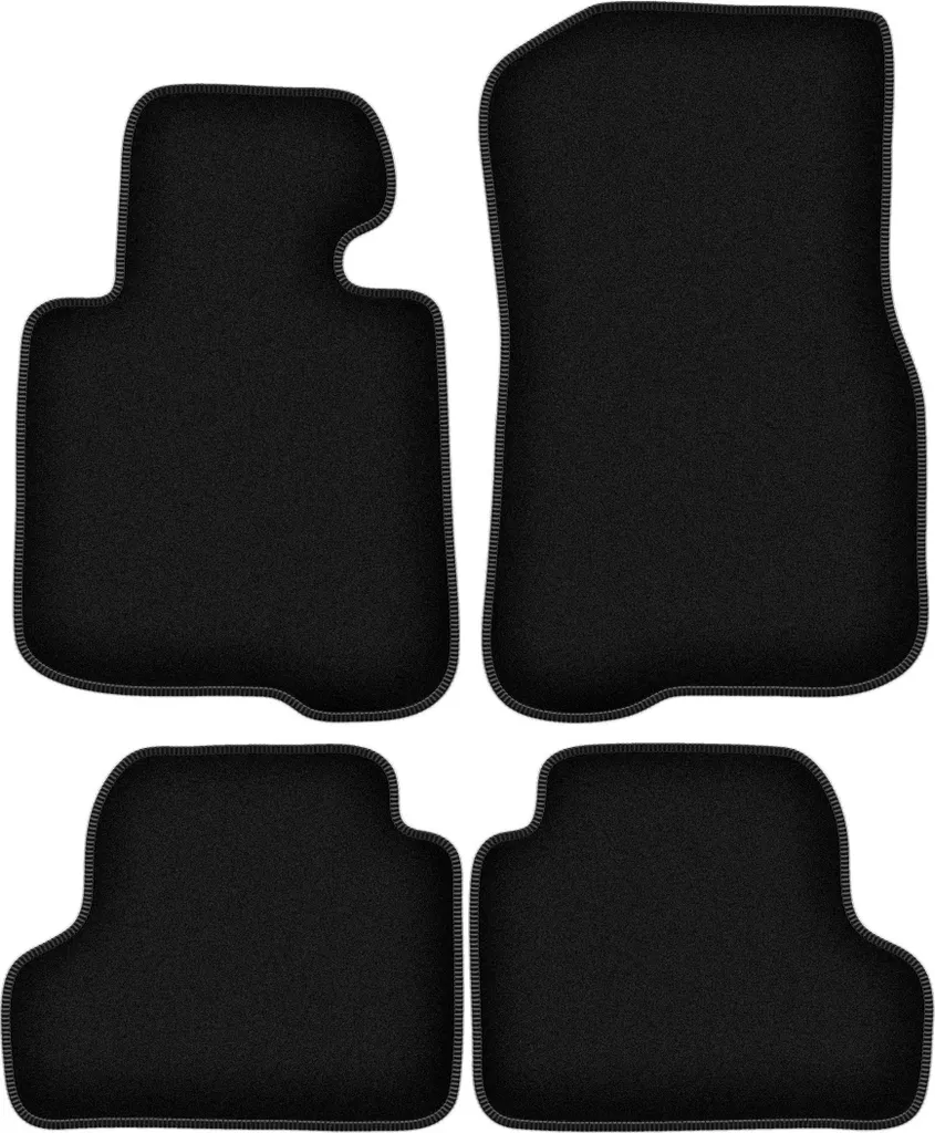 Tappetini in Velluto per BMW 4 F33 (2013-) Set 4pz Neri con Fissaggi