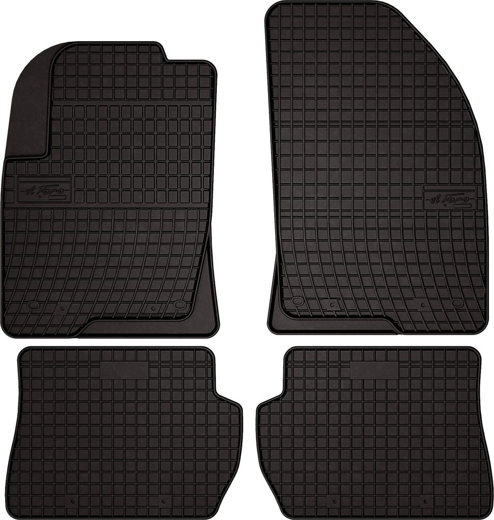 Gummifußmatten passend für Ford Fusion (Schrägheck, Bj. 2002-2005) – schwarz, passgenau, mit Befestigungen set 4 Stk. - Gummi-Automatten