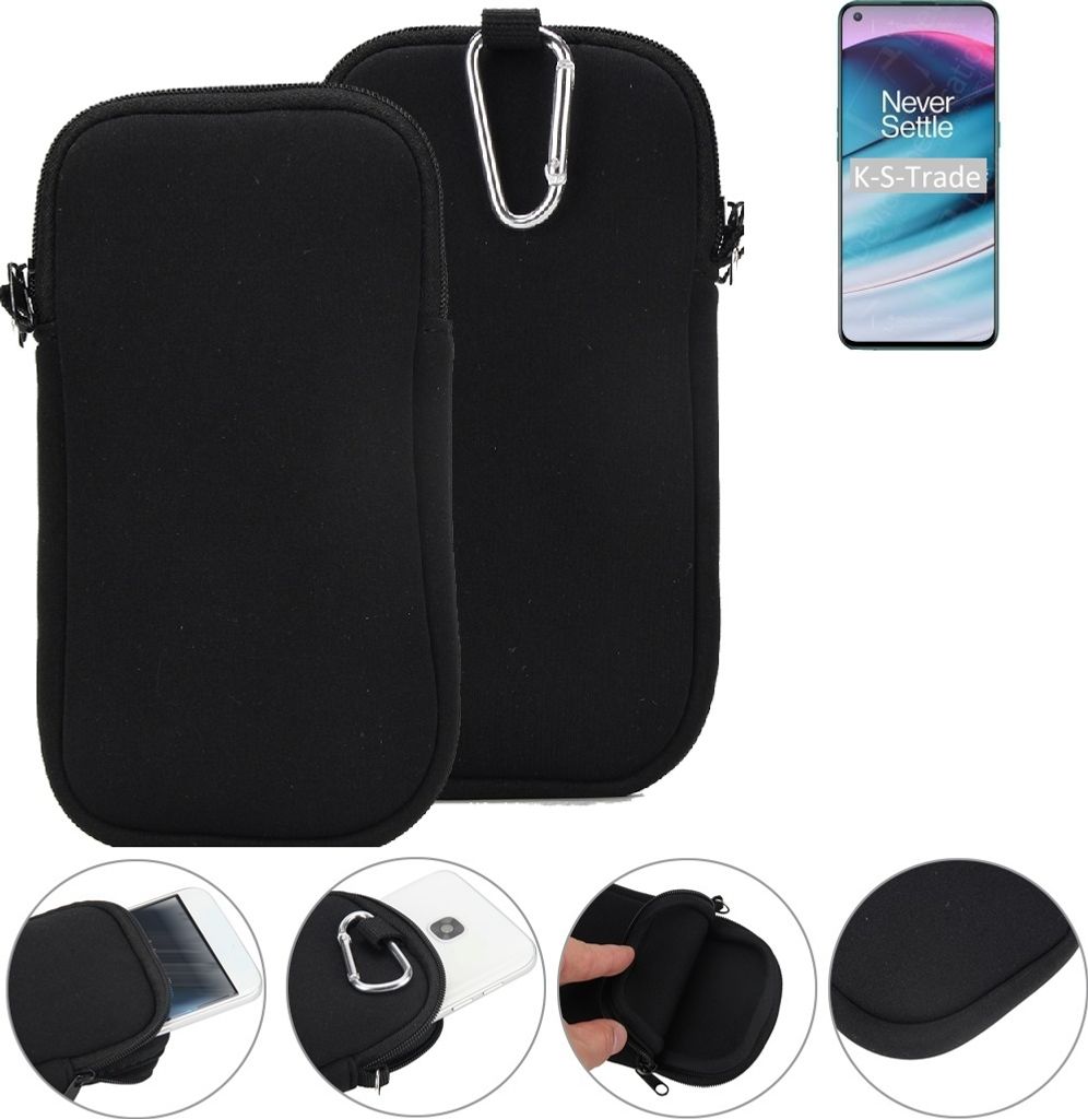 K-S-Trade Neopren-Hülle Handyhülle kompatibel mit OnePlus Nord CE 5G Schutzhülle Neoprenhülle Sleeve Schutz-Hülle Gürtel Tasche Case Holster