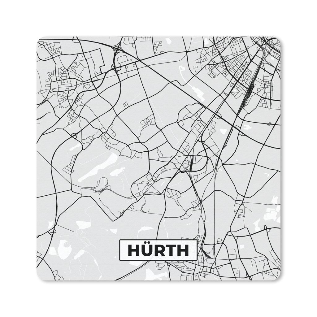 MuchoWow Mauspad Mousepad Hürth - Deutschland - Stadtplan - Karte 30x30 cm - Mousepads - Maus Mat - Pad - Mausunterlage - Gaming