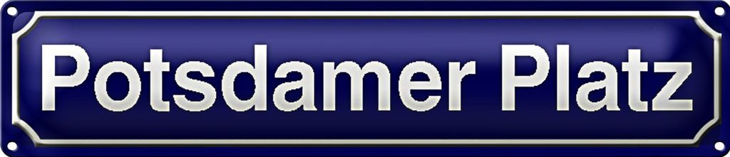 Blechschild Straßenschild 46x10cm Potsdamer Platz Berlin Dekoration