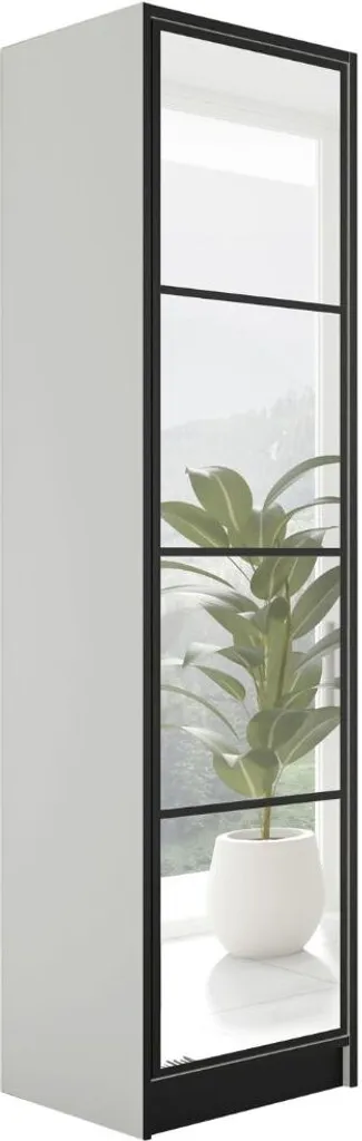 Armoire avec miroir pour entrée et chambre 53 x 205 cm Blanc Mat
