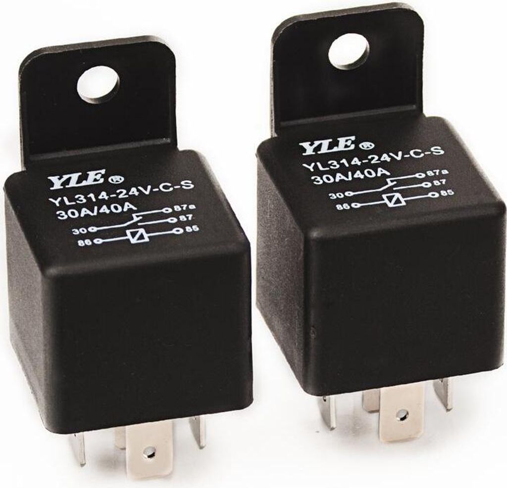 KFZ Relais YL314-24V-5P 24VDC Sockel YLSK-2 - Art: 2x 24V Relais ohne Sockel