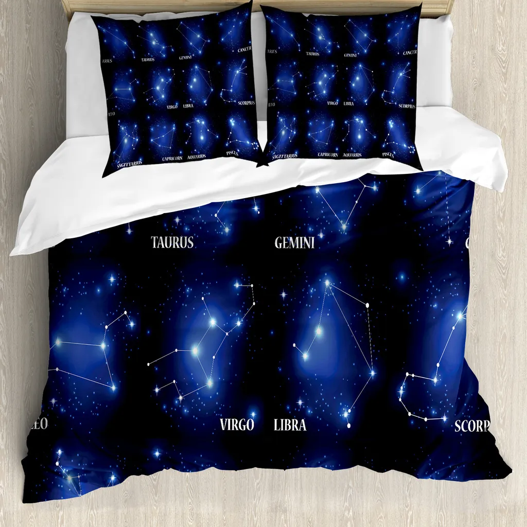 Set Letto Zodiaco ABAKUHAUS 155x220: Eleganza Blu Notte per la Camera