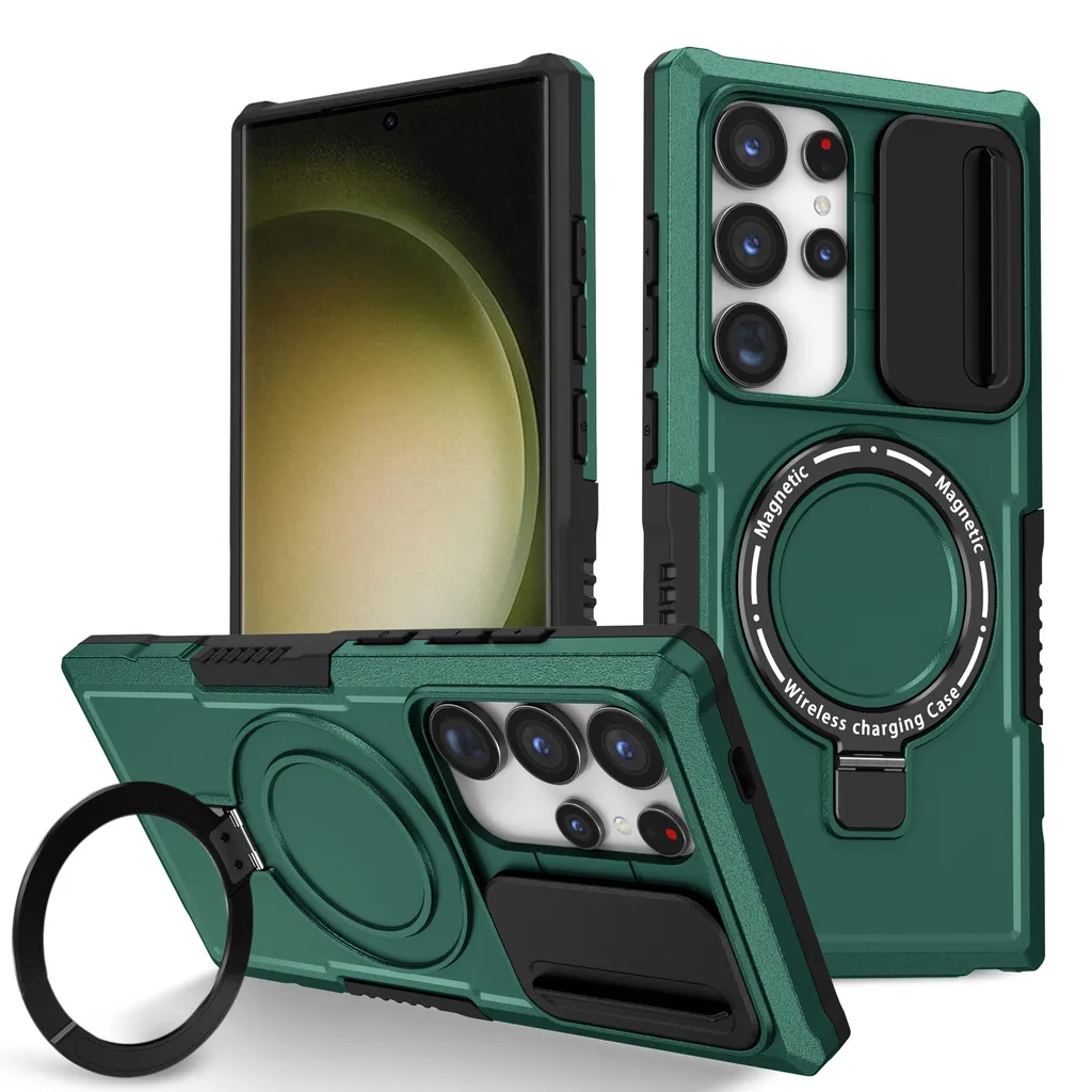 Custodia Samsung S25 Shockproof Verde Notte - MagSafe Integrato