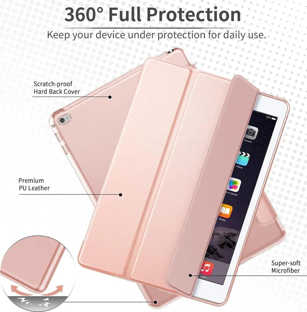 Coque iPad Air 2 Rose Or pour Travail et Loisirs - Support Multi-Angle - 6