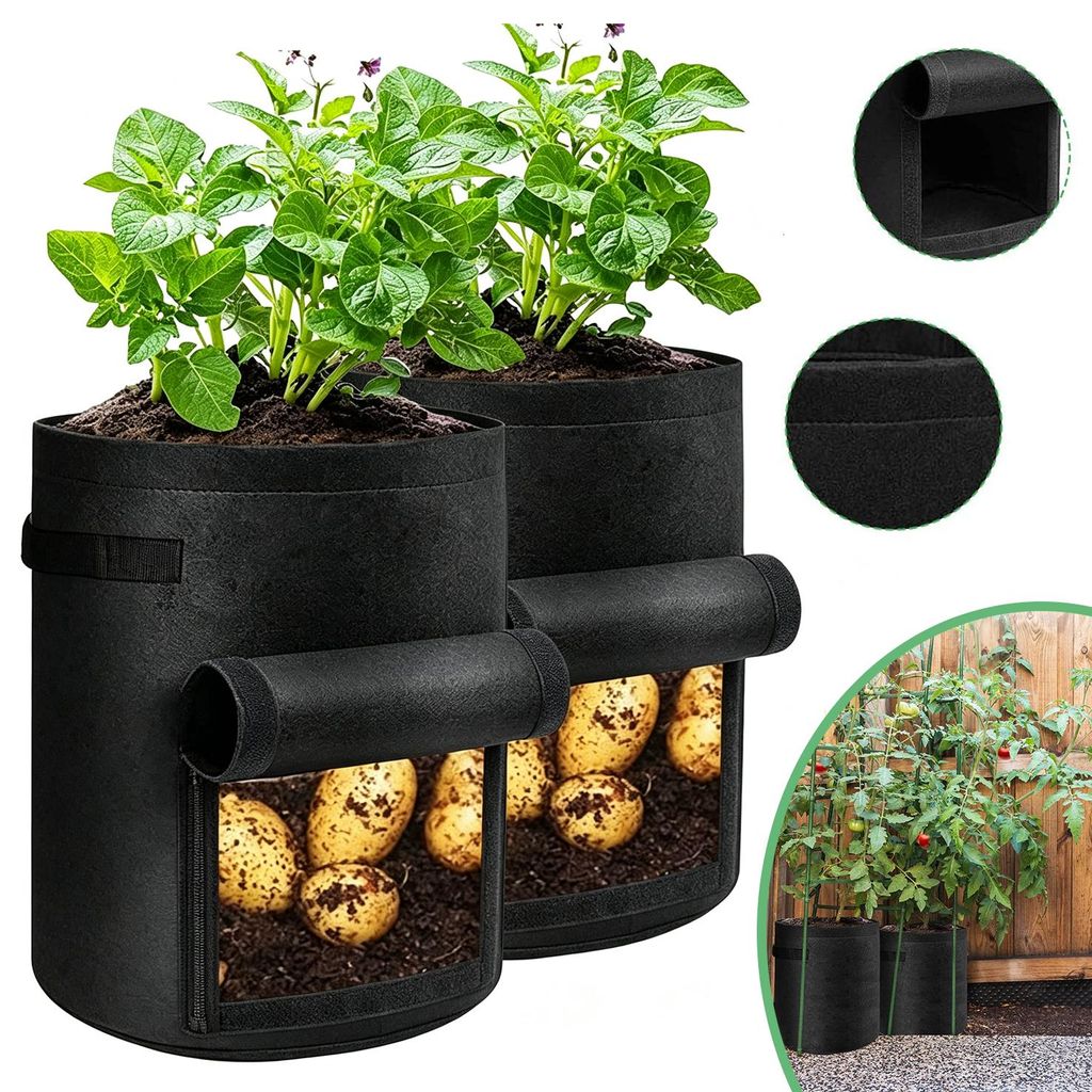 Kartoffel Pflanzsack, 2 Stück Pflanzsäcke, Vliesstoff Produktbild 