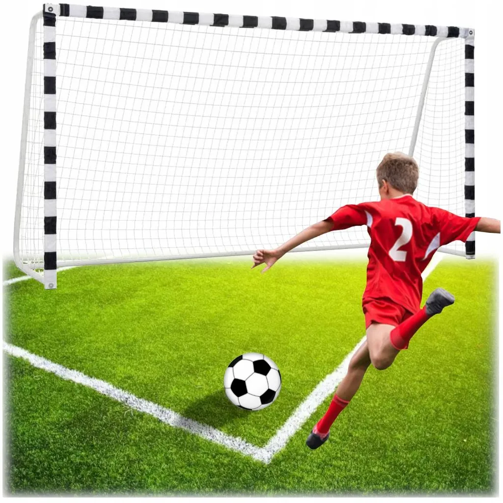 But de football XXL Ekspand 300x200 cm en métal haute stabilité - Noir