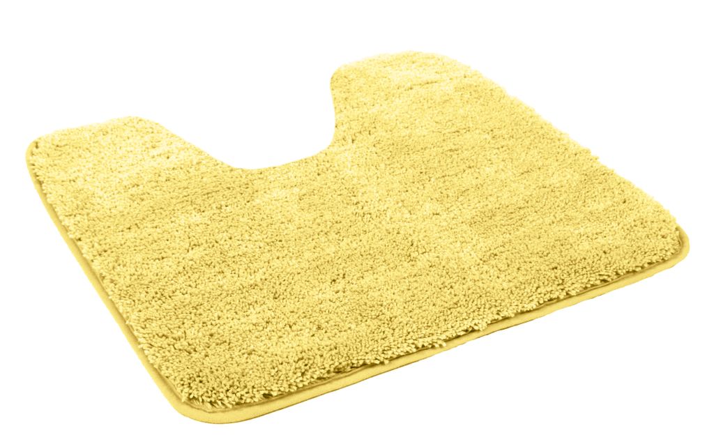 Kinzler hochwertige Mikrofaser Badematte für Stand-WC, 50x55 cm, mit rutschfestem Rücken, gelb; J-10002/06