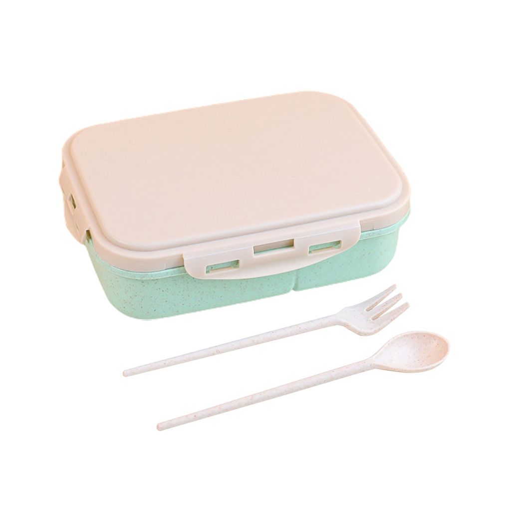 Bento-Box, auslaufsicher, stoßfest, rutschfest, 3 Fächer, langlebige Schnalle, Lebensmittelhalter, verschleißfest, tragbare Bento-Lunchbox, Schu...