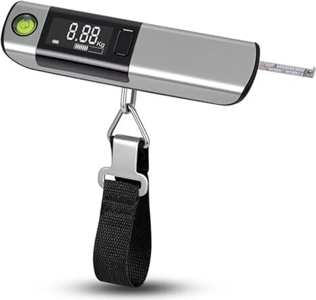 Bilancia digitale per bagagli Flintronic, portatile con gancio per display LCD, 50 kg/110 lb, pratica bilancia a spirale integrata, funzione TARE
