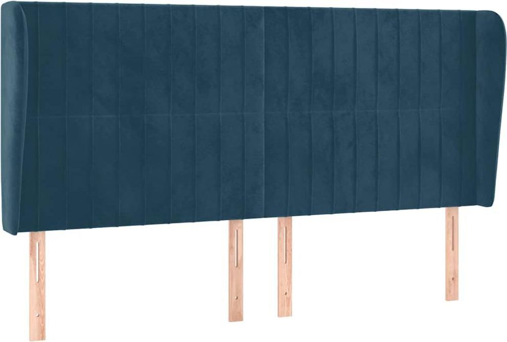vidaXL Kopfteil mit Ohren Dunkelblau 163x23x118/128 cm Samt