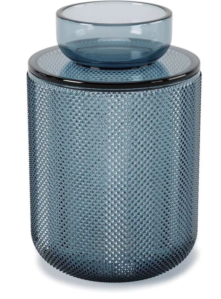 Boîte de Rangement Bijoux et Cosmétiques en Verre Bleu Umbra Allira
