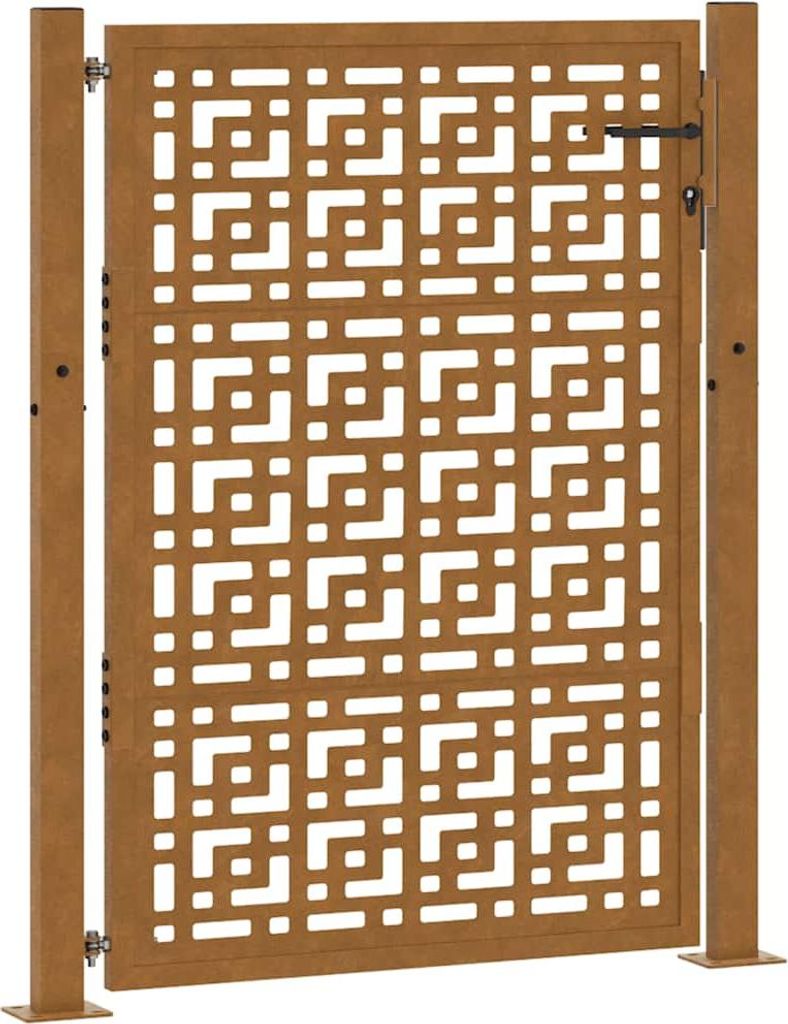 vidaXL Záhradná brána 100x150 cm z odolnej ocele s krížovým Obrázok produktu 