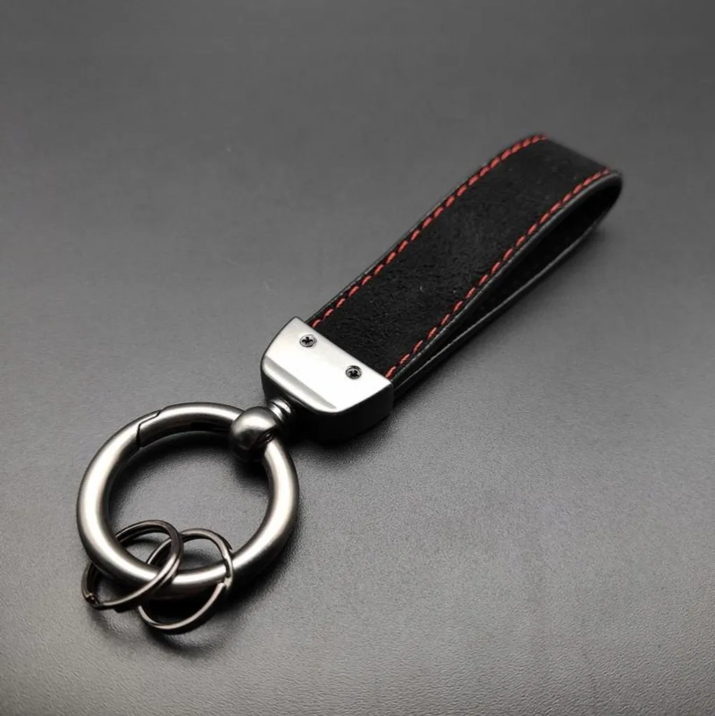 Portachiavi Aston Martin Elegance - Pelle Nera e Logo Argento Originale - 3